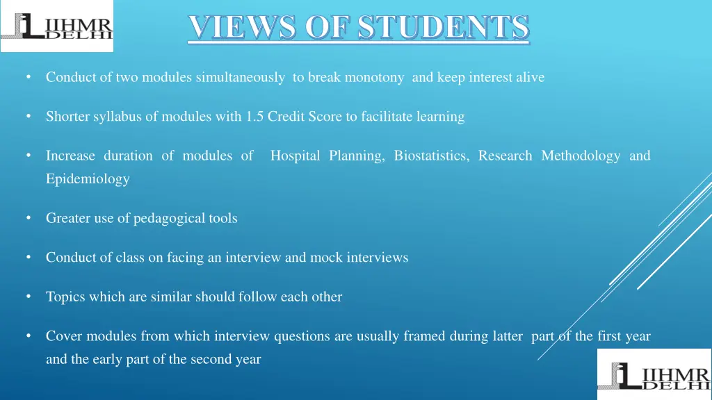 views of students