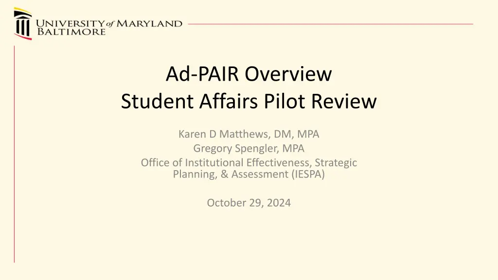 ad pair overview student affairs pilot review