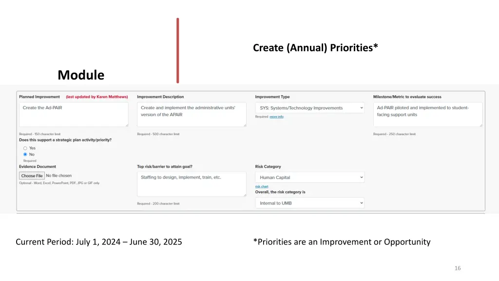 create annual priorities 1