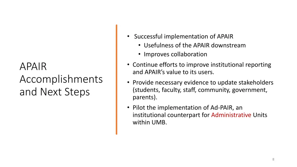 successful implementation of apair usefulness