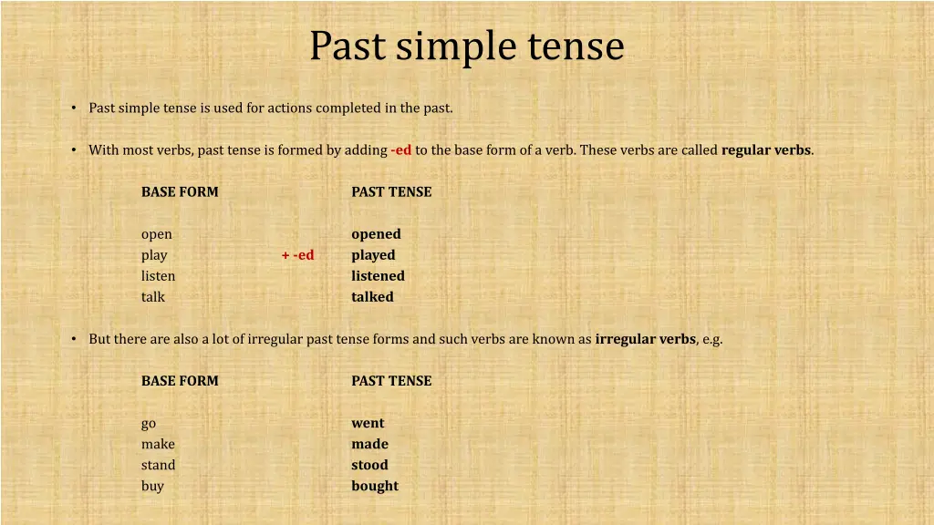 past simple tense 1