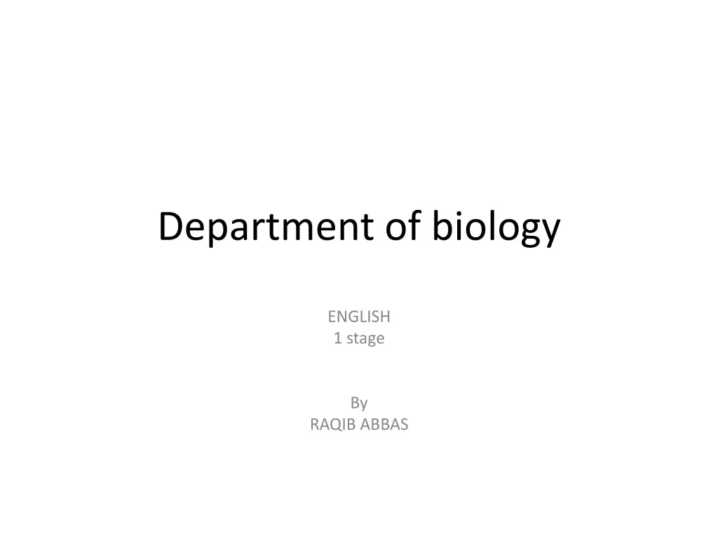 department of biology