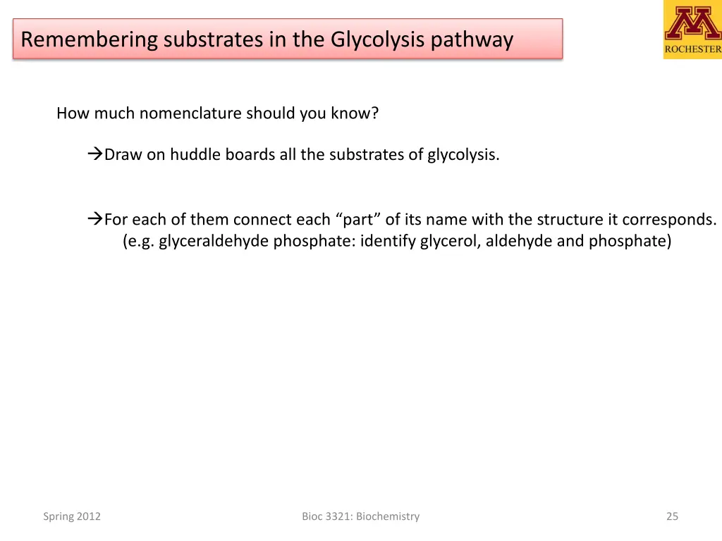 remembering substrates in the glycolysis pathway