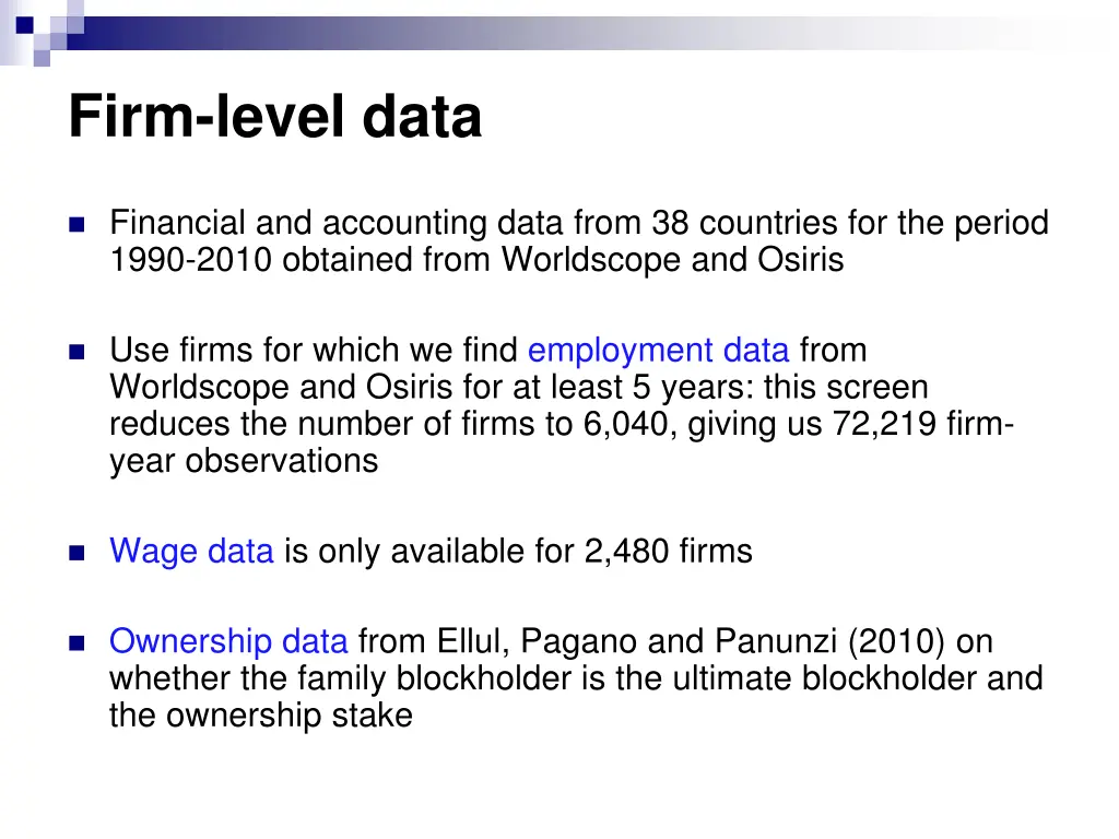 firm level data