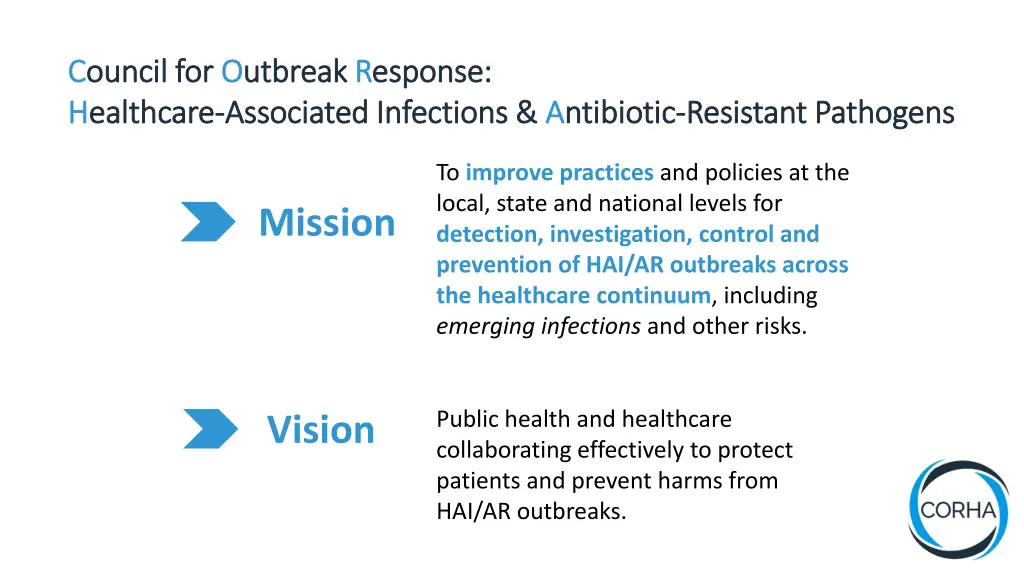c council for ouncil for o outbreak h healthcare