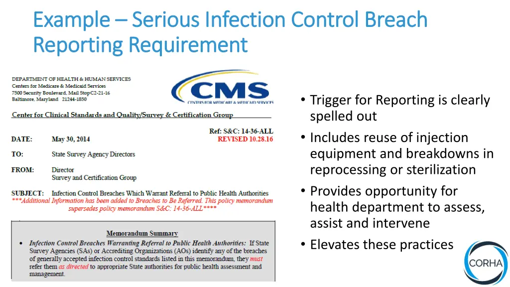 example example serious infection control breach