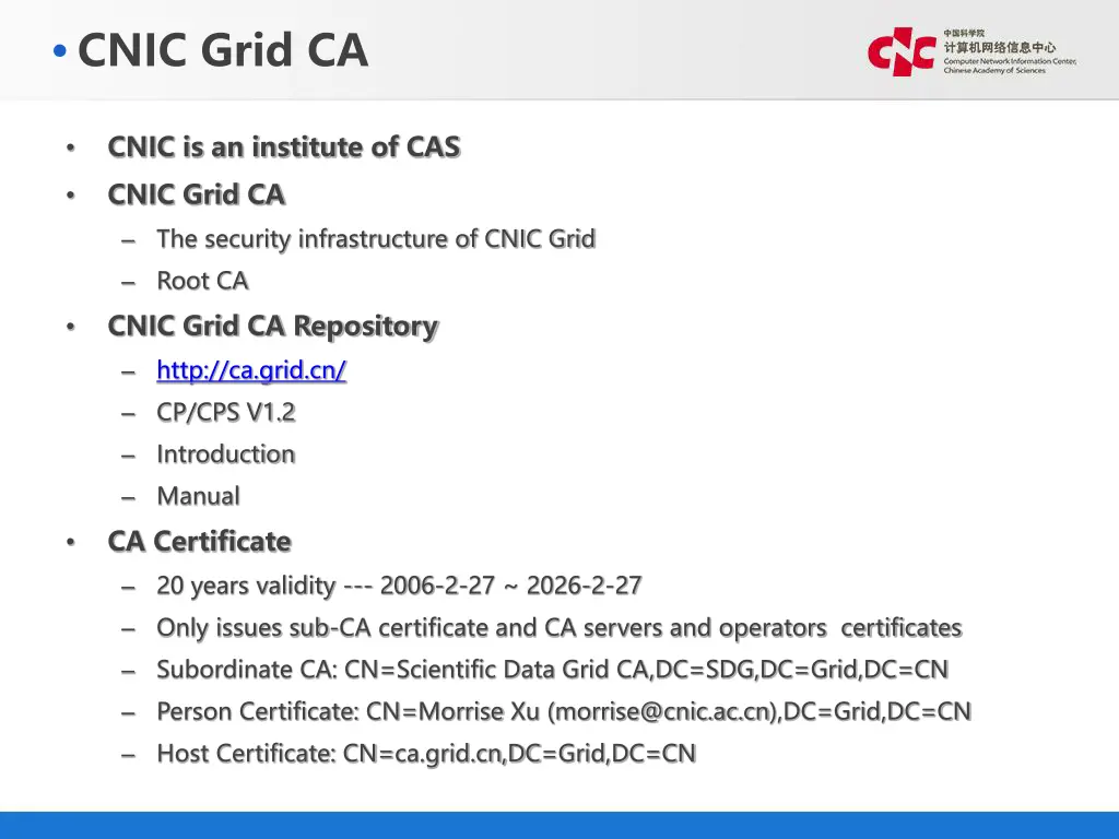 cnic grid ca