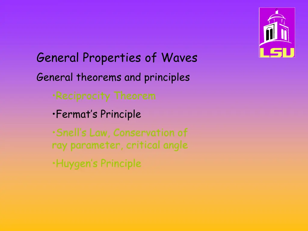 general properties of waves general theorems 1