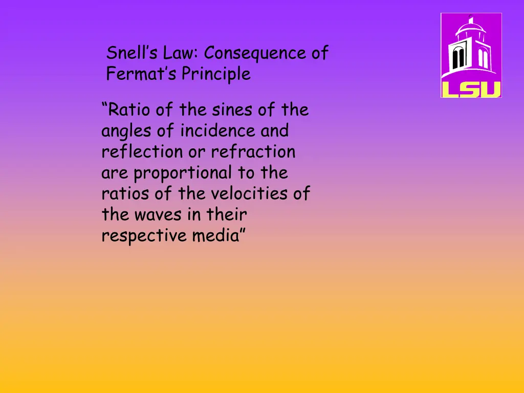snell s law consequence of fermat s principle