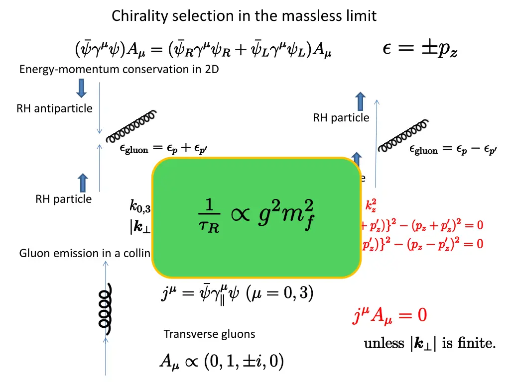 chirality selection in the massless limit