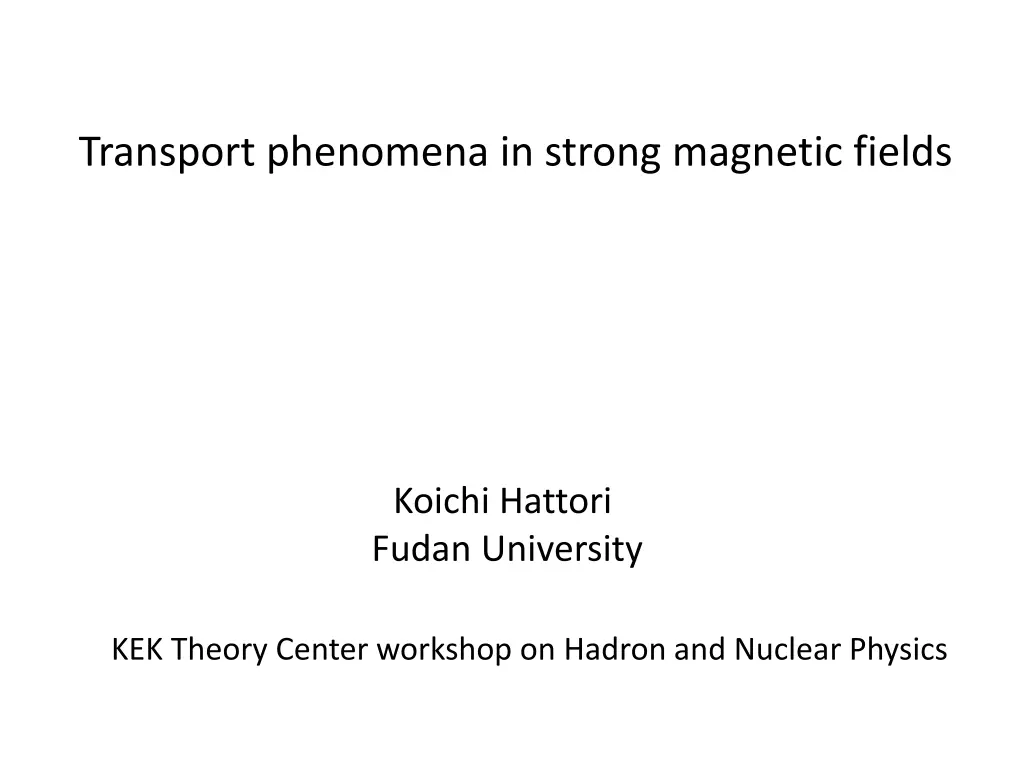 transport phenomena in strong magnetic fields