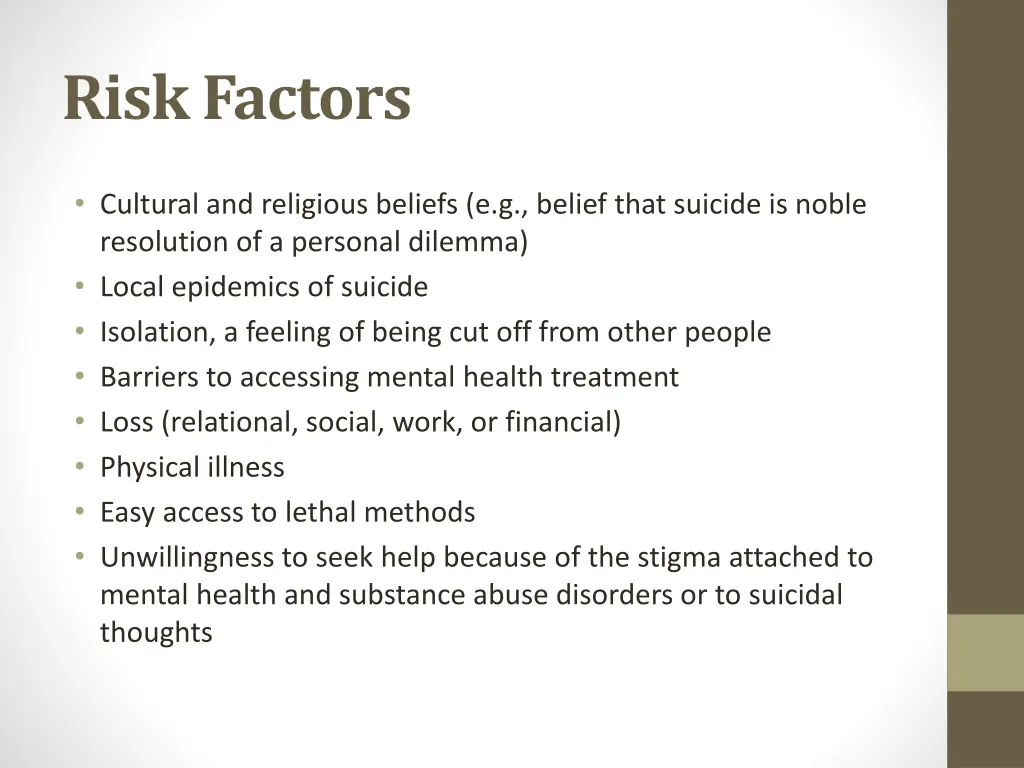 risk factors 1