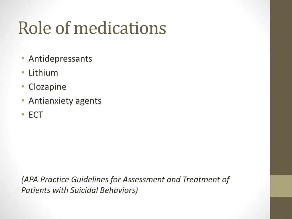 role of medications