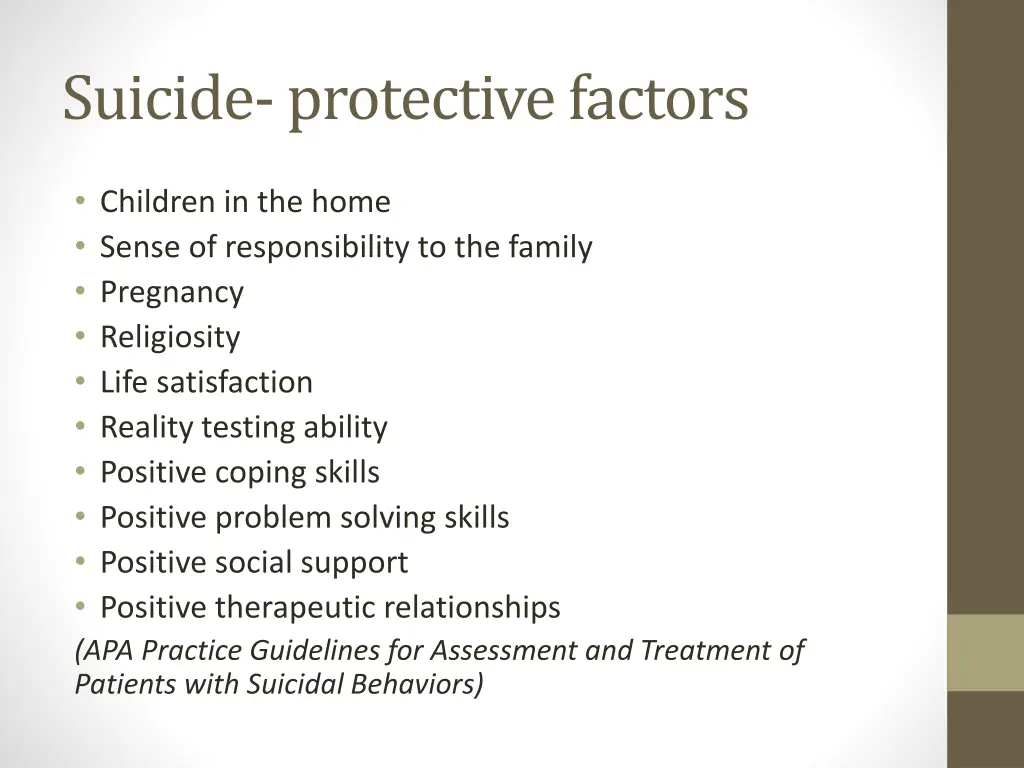 suicide protective factors