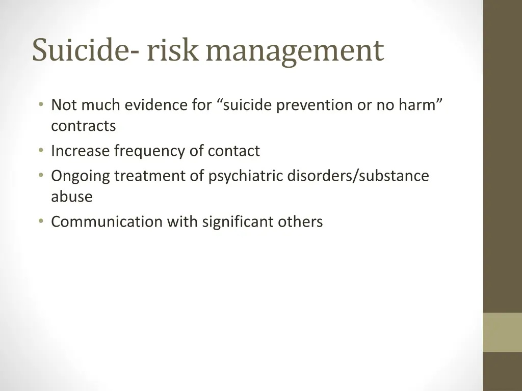 suicide risk management