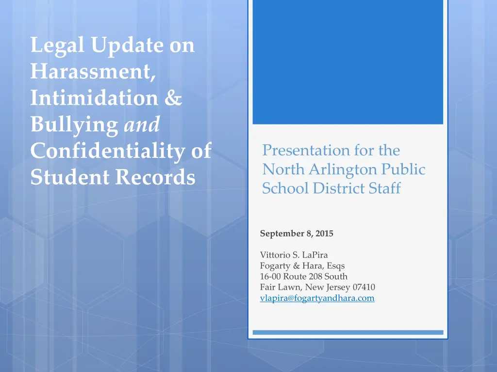 legal update on harassment intimidation bullying