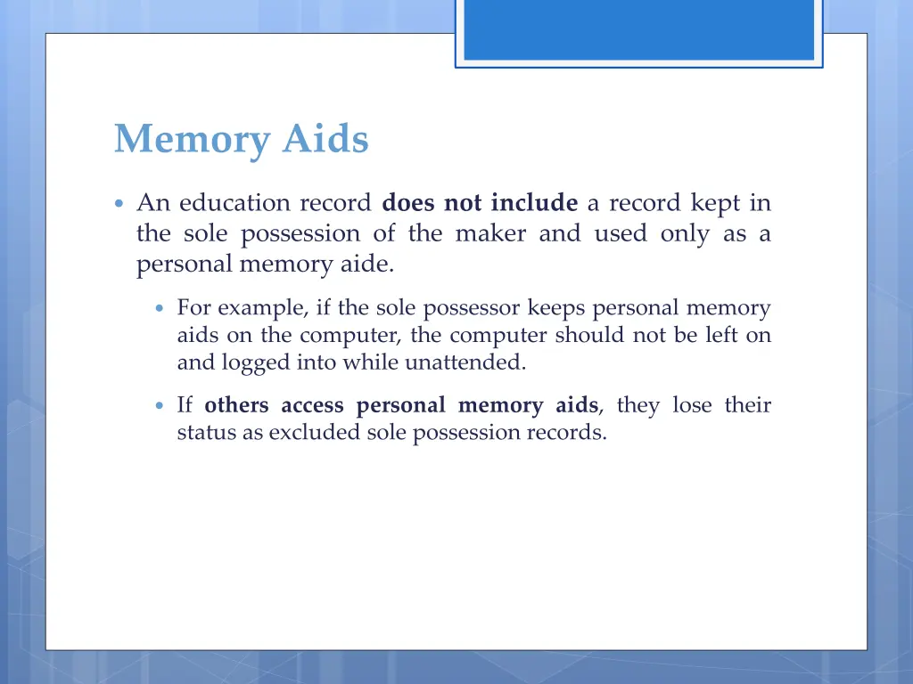 memory aids