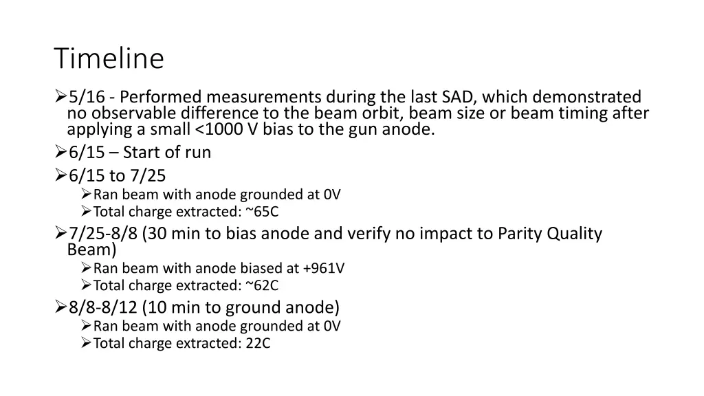 timeline 5 16 performed measurements during