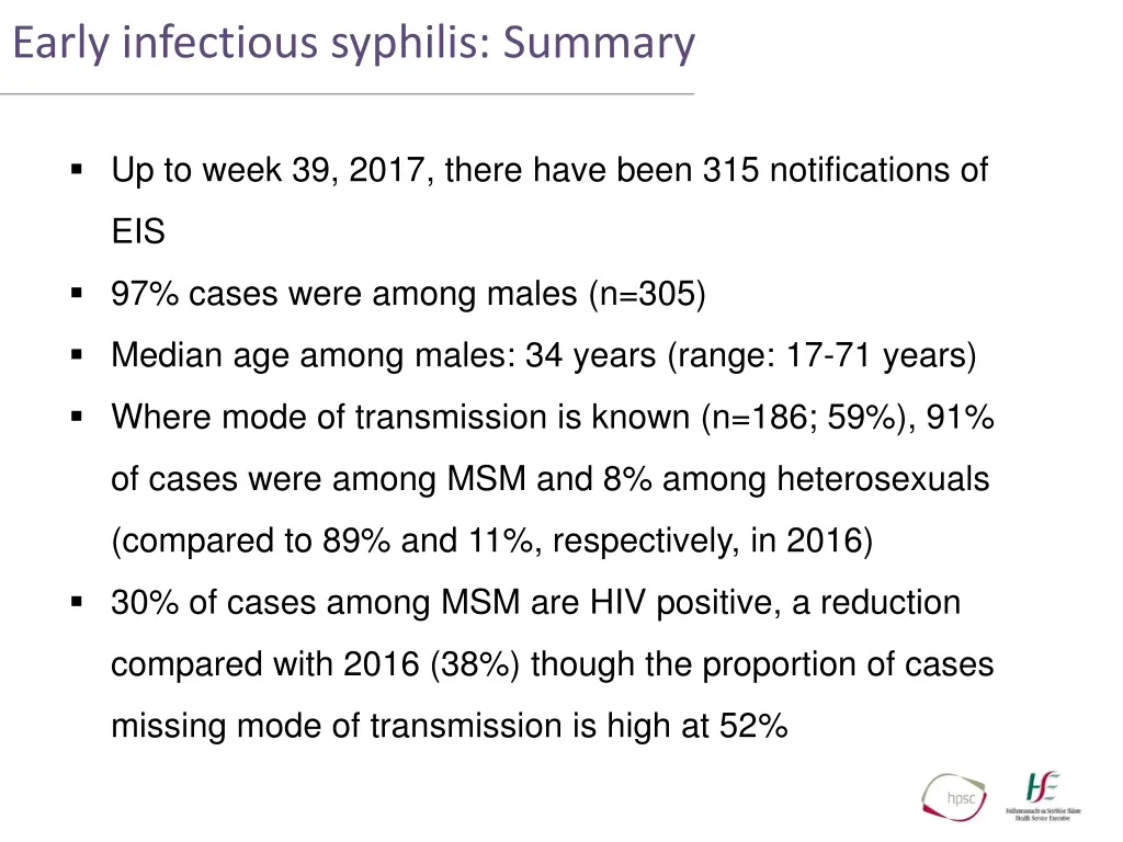 early infectious syphilis summary