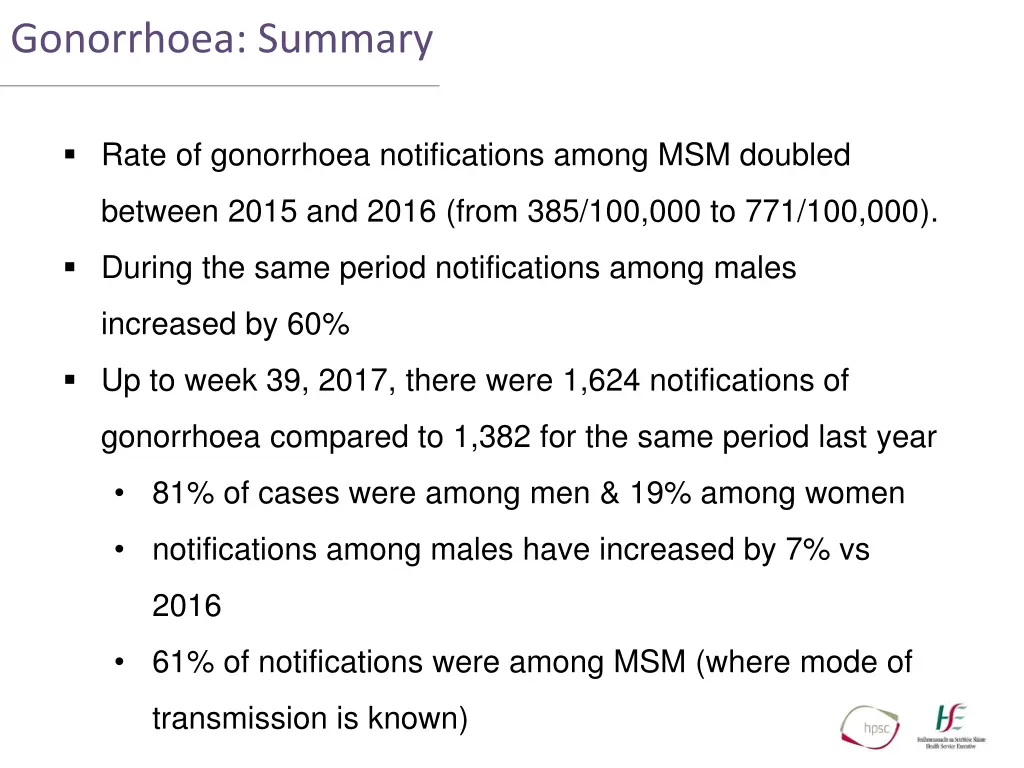 gonorrhoea summary
