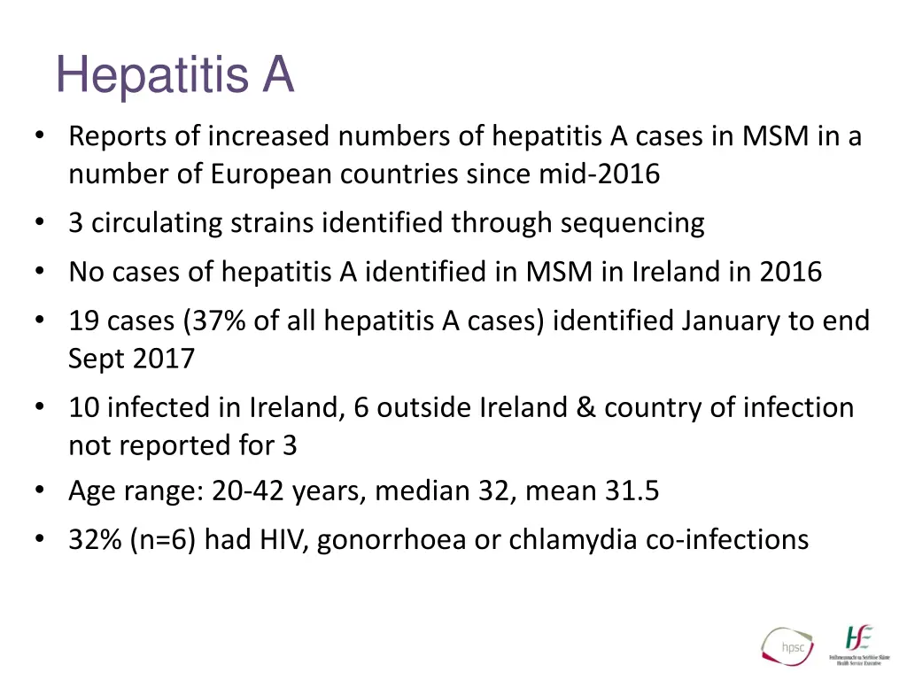 hepatitis a reports of increased numbers