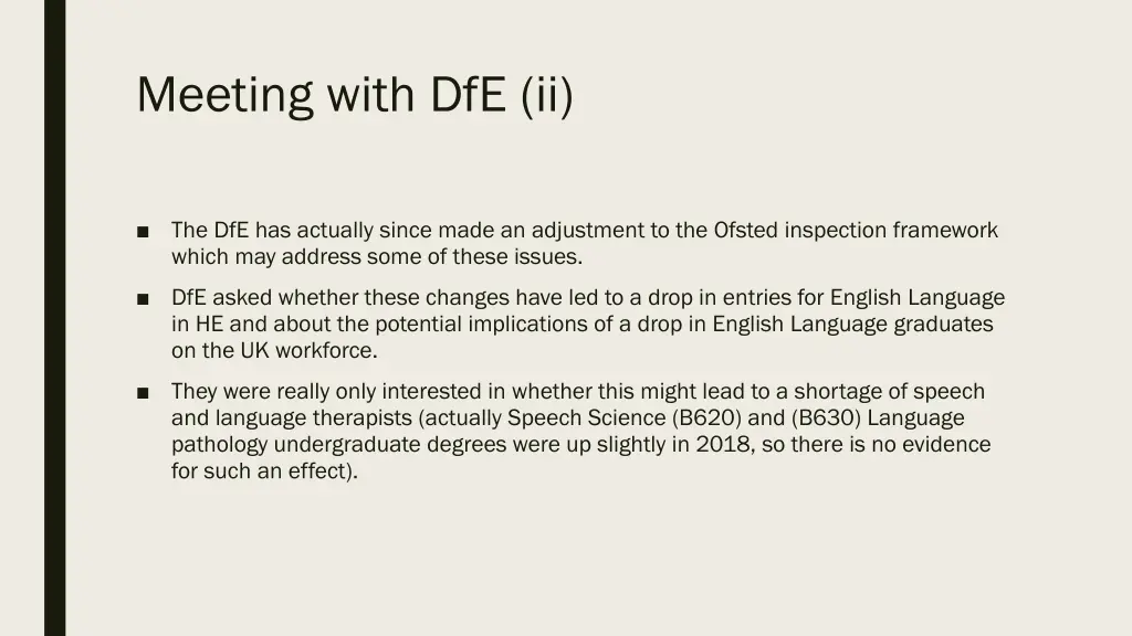 meeting with dfe ii