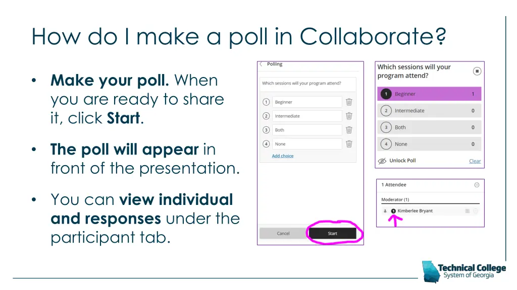 how do i make a poll in collaborate 1