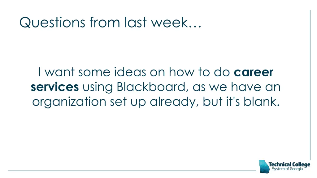 questions from last week 2