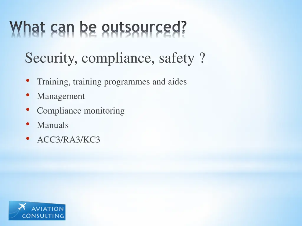 what can be outsourced