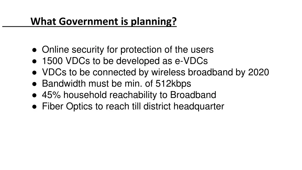 what government is planning