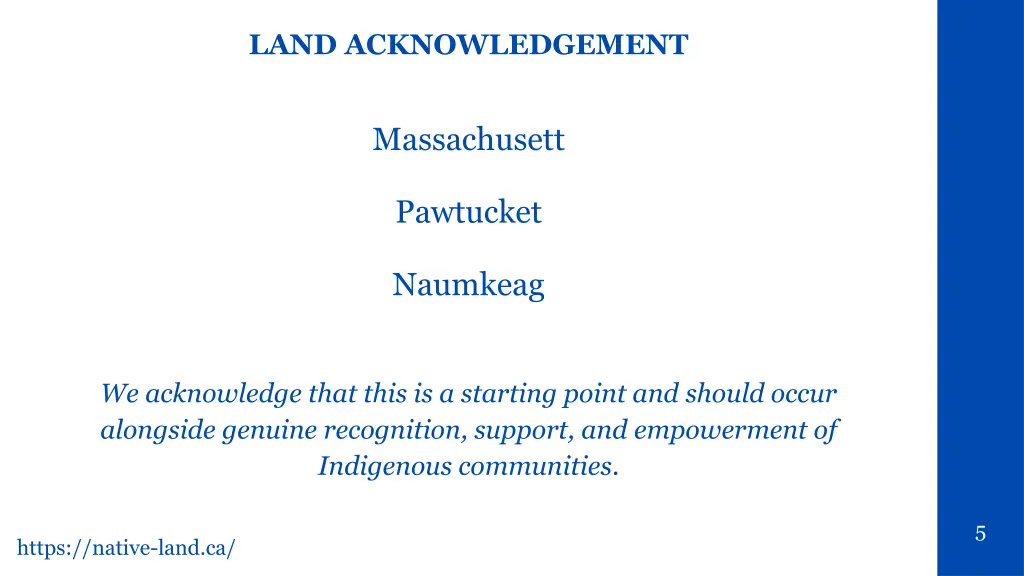land acknowledgement