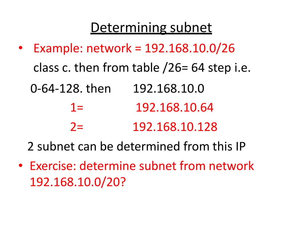 determining subnet
