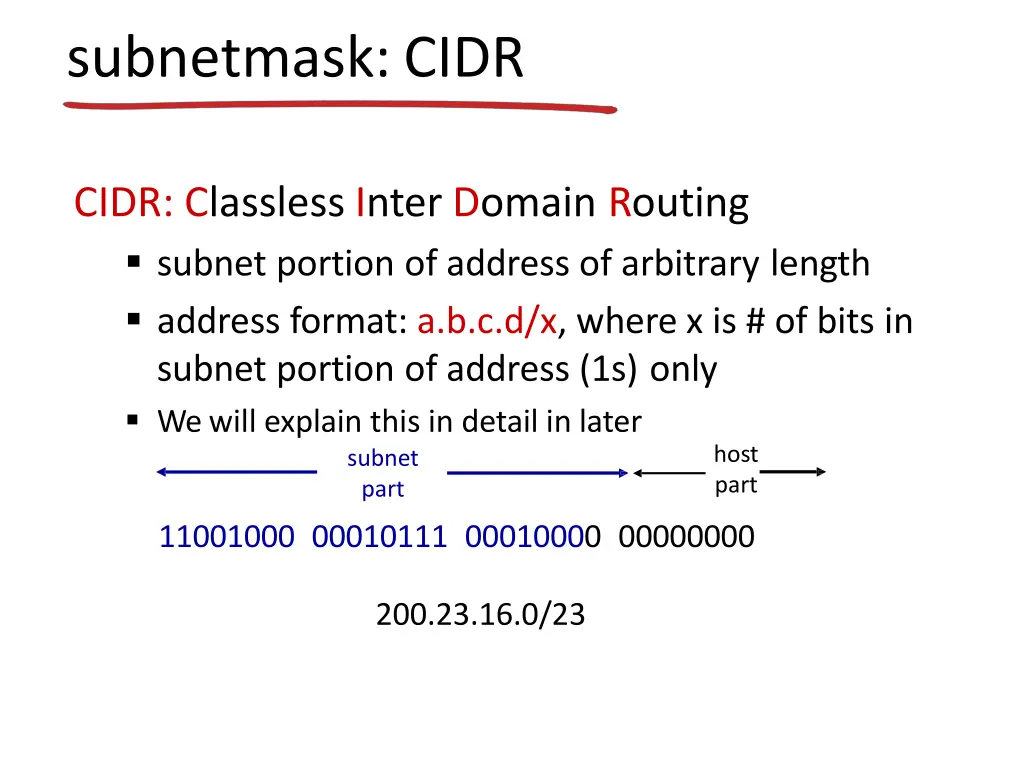 subnetmask cidr