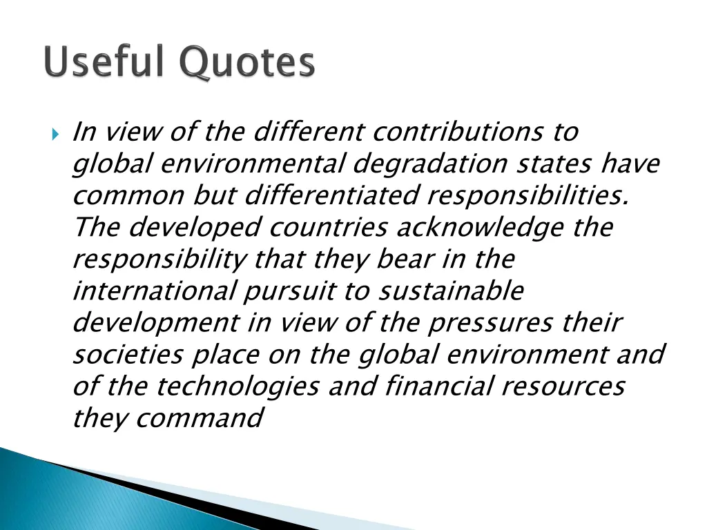 in view of the different contributions to global