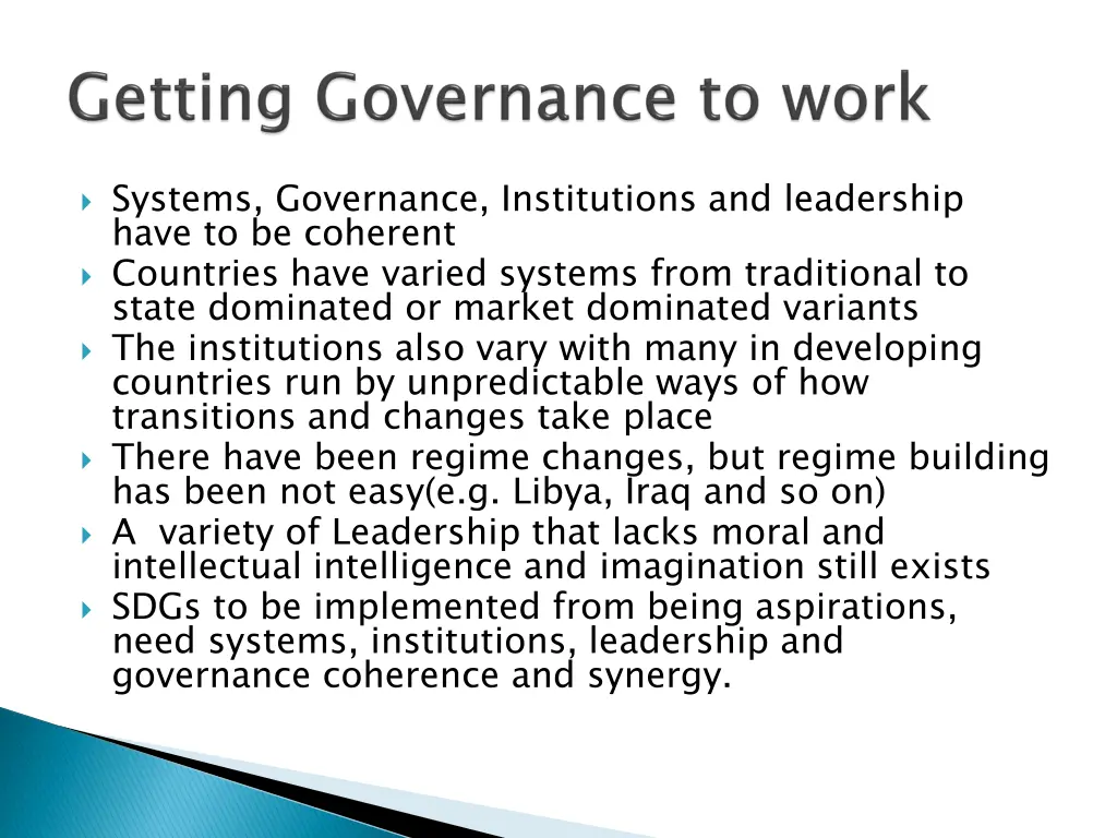systems governance institutions and leadership