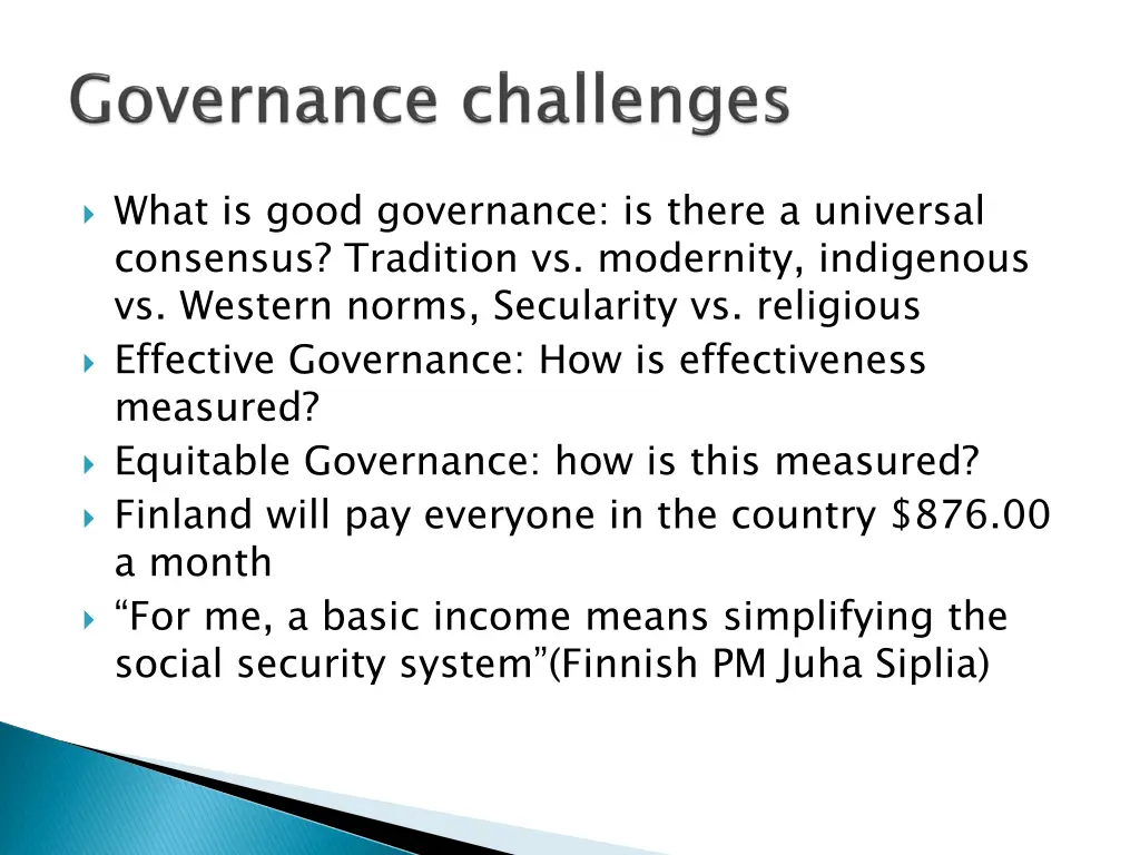 what is good governance is there a universal