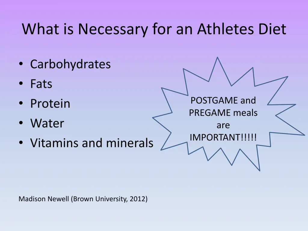 what is necessary for an athletes diet