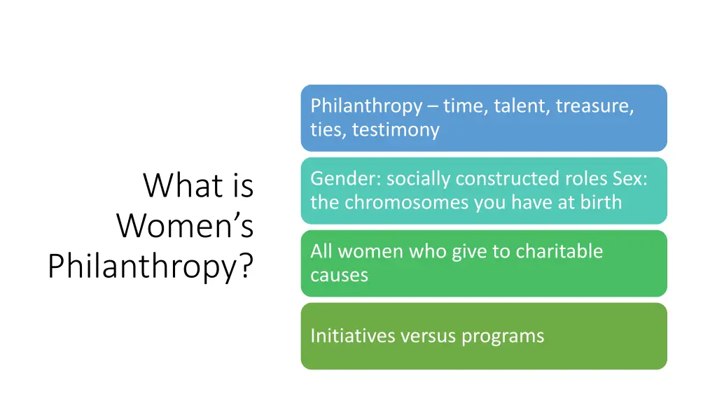 philanthropy time talent treasure ties testimony