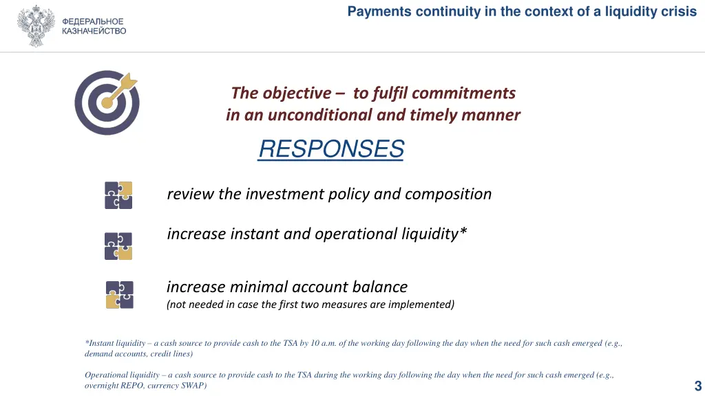 payments continuity in the context of a liquidity