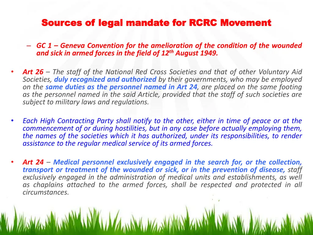 sources of legal mandate for rcrc movement