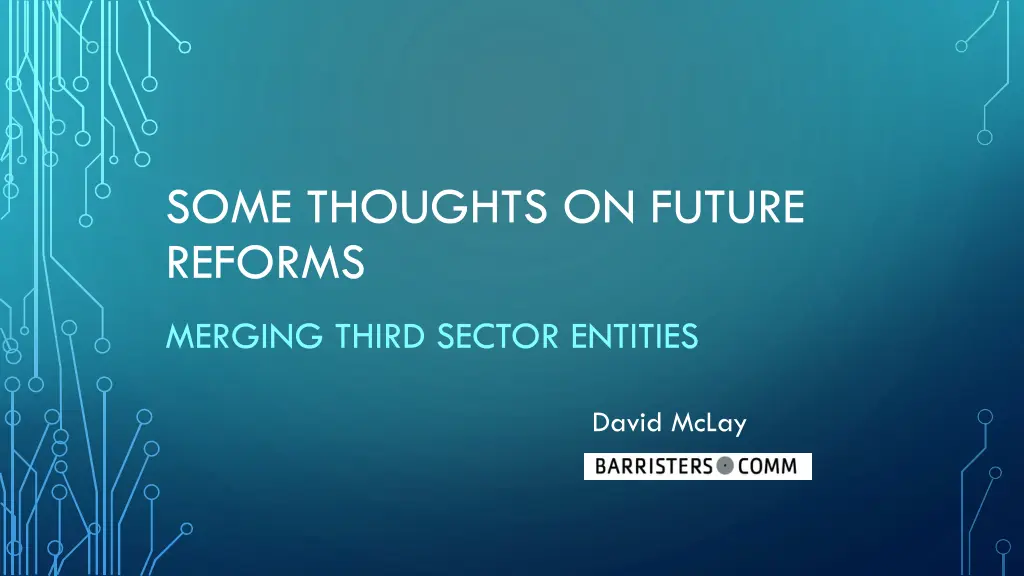 some thoughts on future reforms