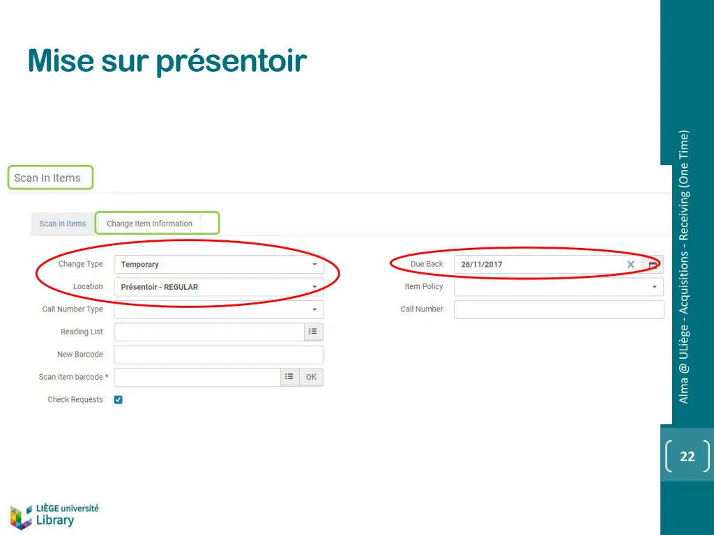 mise sur pr sentoir