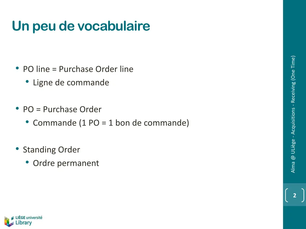un peu de vocabulaire