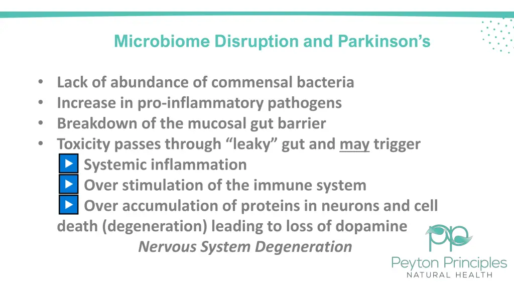 microbiome disruption and parkinson s