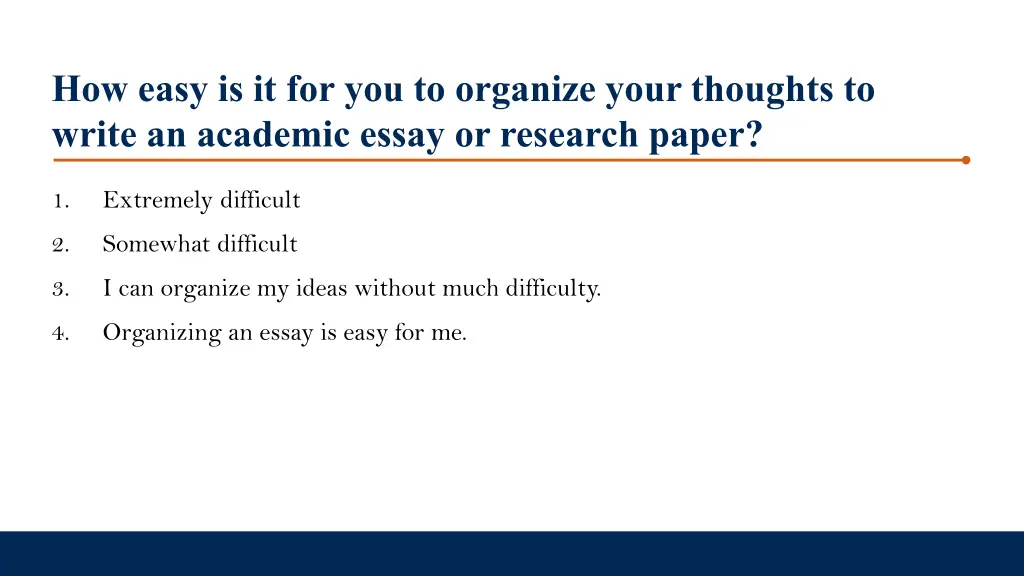 how easy is it for you to organize your thoughts