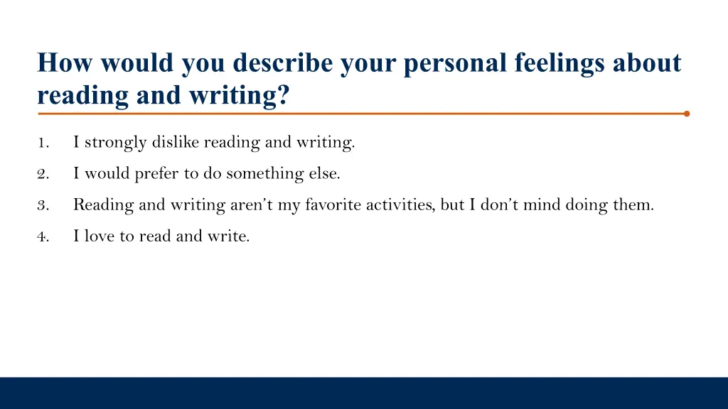 how would you describe your personal feelings