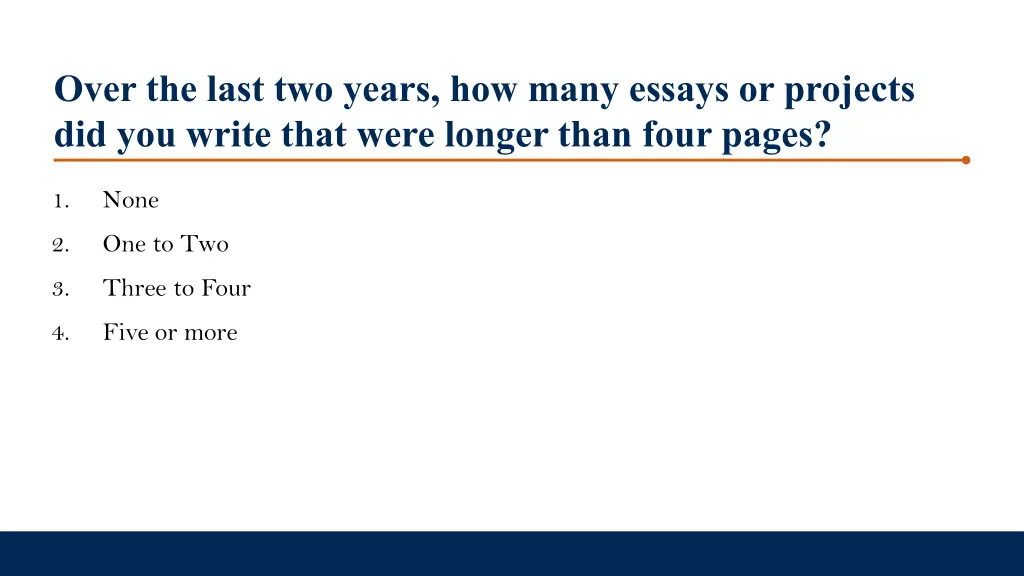 over the last two years how many essays
