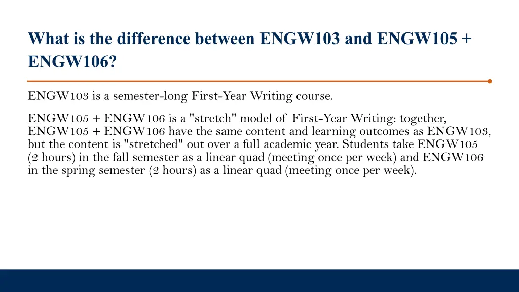 what is the difference between engw103