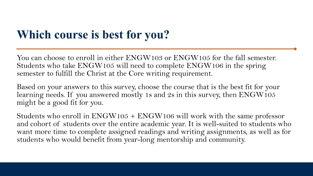 which course is best for you