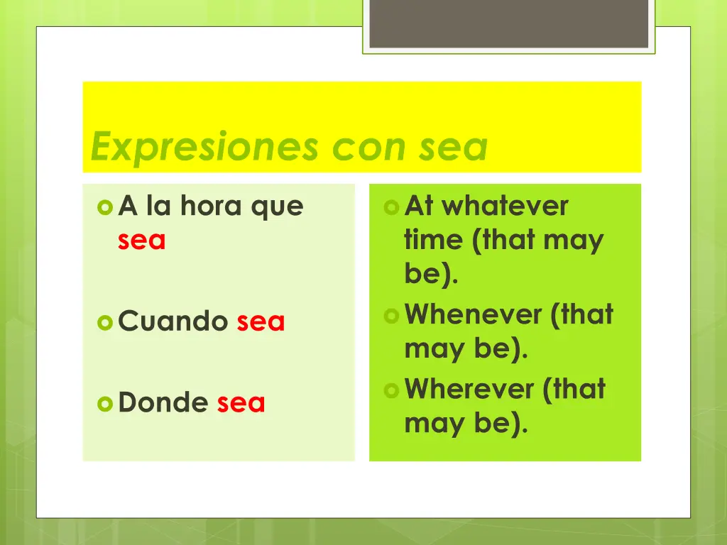 expresiones con sea 1